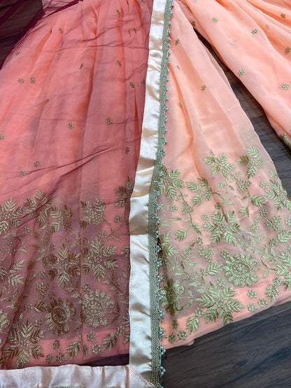 Party Wear Velvet Embroidered Full Stiched Sharara Suit