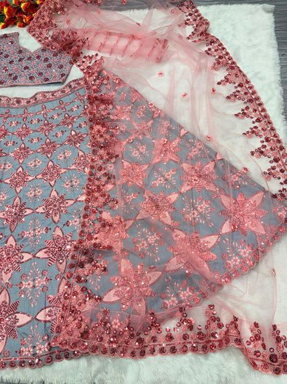 Malbary Silk With Embelished Embroidered Semi Stitched Lehenga Choli