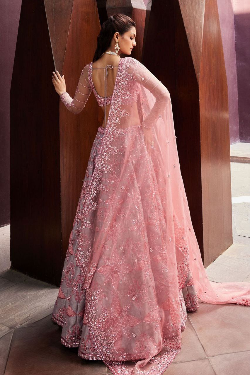 Malbary Silk With Embelished Embroidered Semi Stitched Lehenga Choli