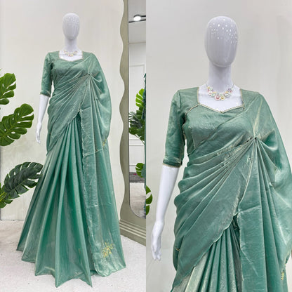 Party Wear Handwork Silk Saree