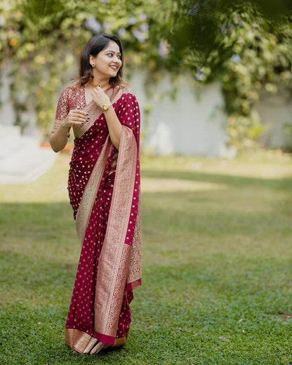 Soft Lichi Silk Designer Jacquard Silk Weaving Saree