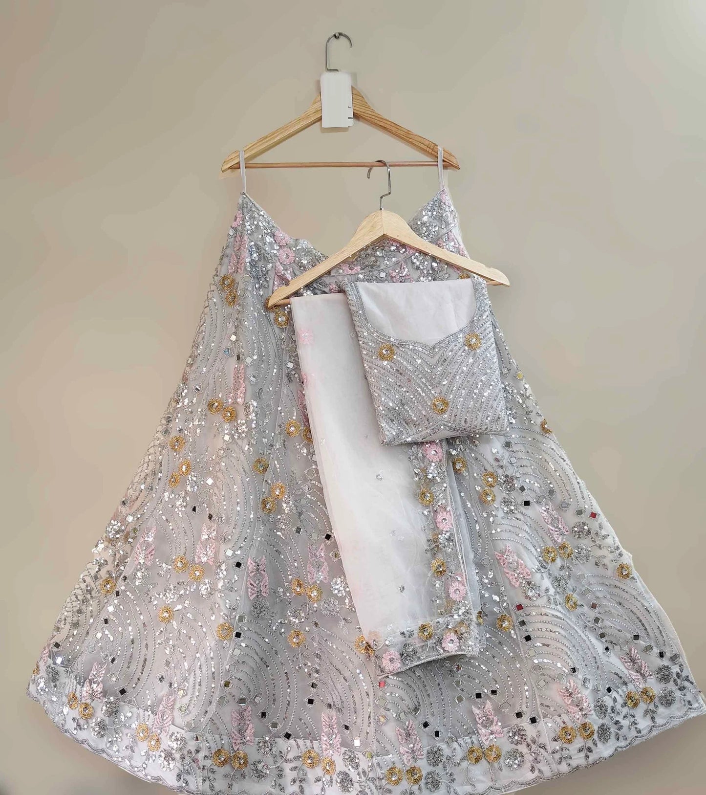 Wedding Wear Designer Soft Net Embroidered Lehenga Choli