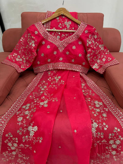 Tabby Silk Embroidered Party Wear Saree Blouse