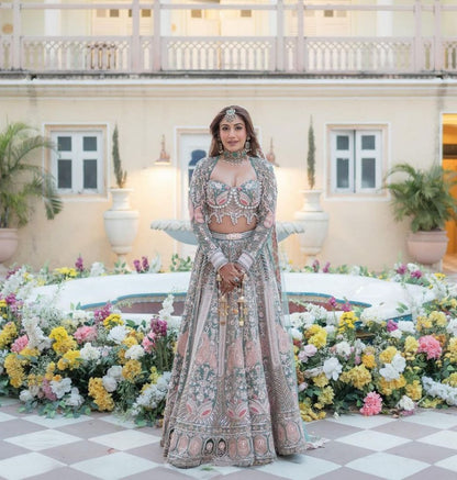 Wedding Wear Silk Lehenga With Handwork Choli