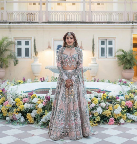 Wedding Wear Silk Lehenga With Handwork Choli