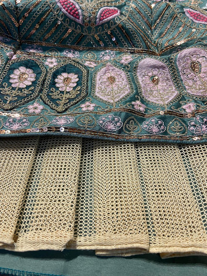Wedding Wear Silk Lehenga With Handwork Choli