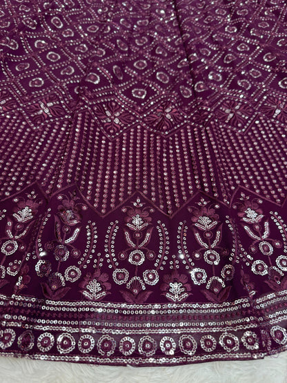 Wine Color Designer Lehenga Choli