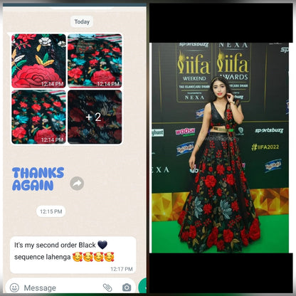 Designer Black Mono Net Sequence And Embroidery Work Lehenga Choli