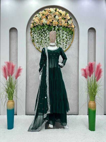 Party Wear Georgette Full Stitched Anarkali Full Stitched Suit Set