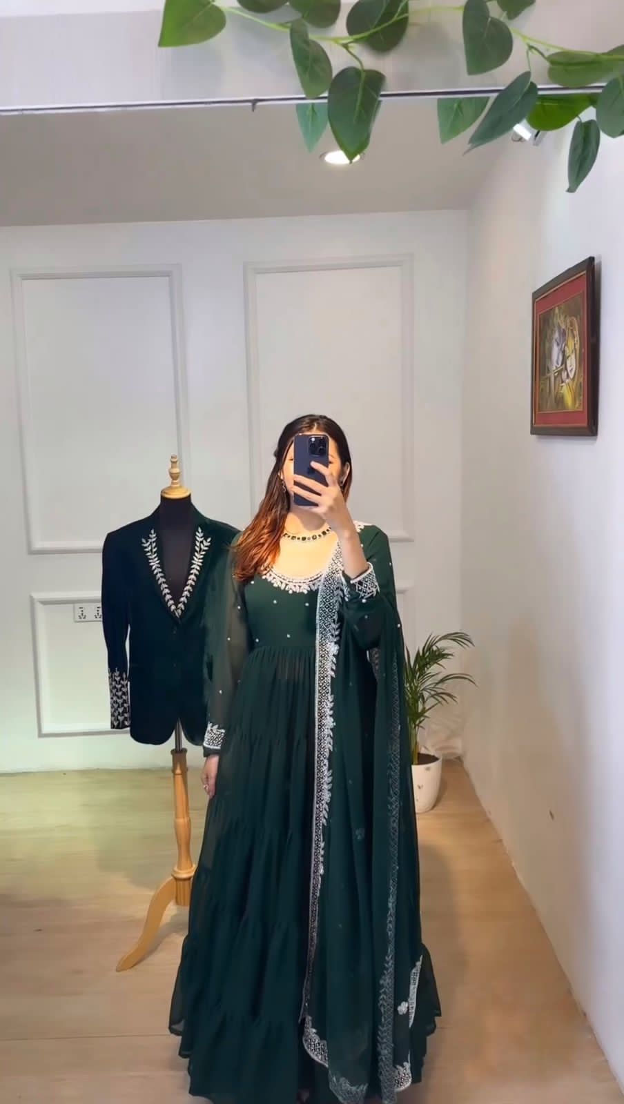 Party Wear Georgette Full Stitched Anarkali Full Stitched Suit Set