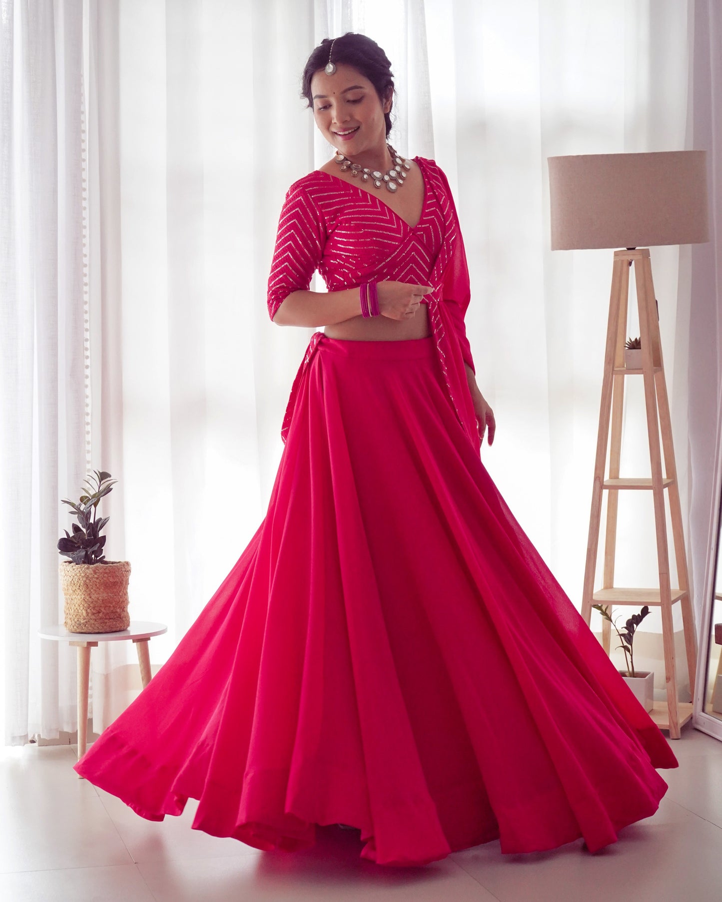 Party Wear Pure Georgette Full StitchedLehenga Choli