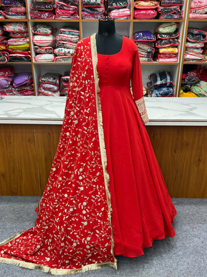 Designer Ready to Wear Gown With Heavy Work Dupatta
