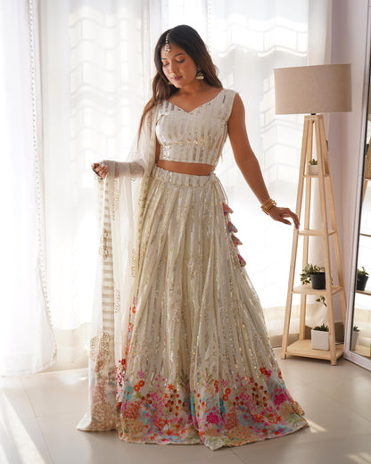 Bollywood Style Georgette Sequence Work Lehenga Choli