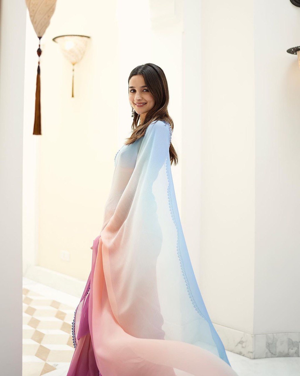 Party Wear Soft Georgette Multi Color Designer Saree