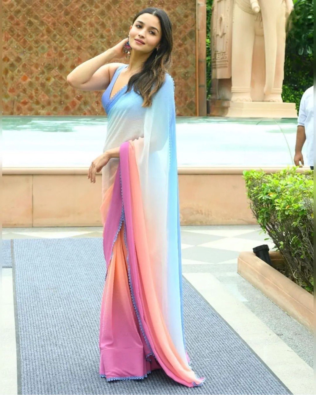 Party Wear Soft Georgette Multi Color Designer Saree