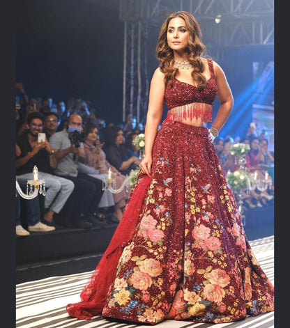 Designer Red Lehenga Choli For Women