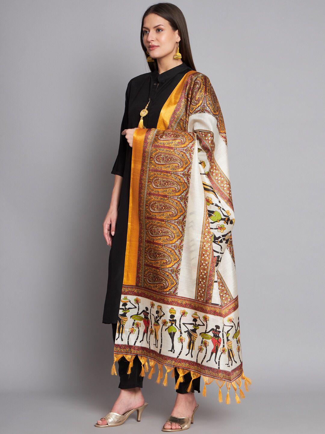 Office Wear Ready to Wear Black Cotton Kurti Set