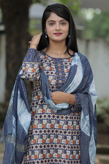 Regular Wear Cotton Printed Ready To Wear Salwar Suit