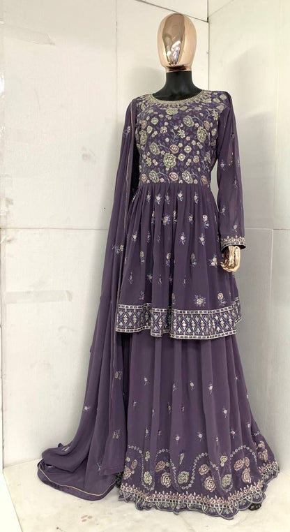 Light Color Georgette Embroidered Full Stitched Salwar Kameez