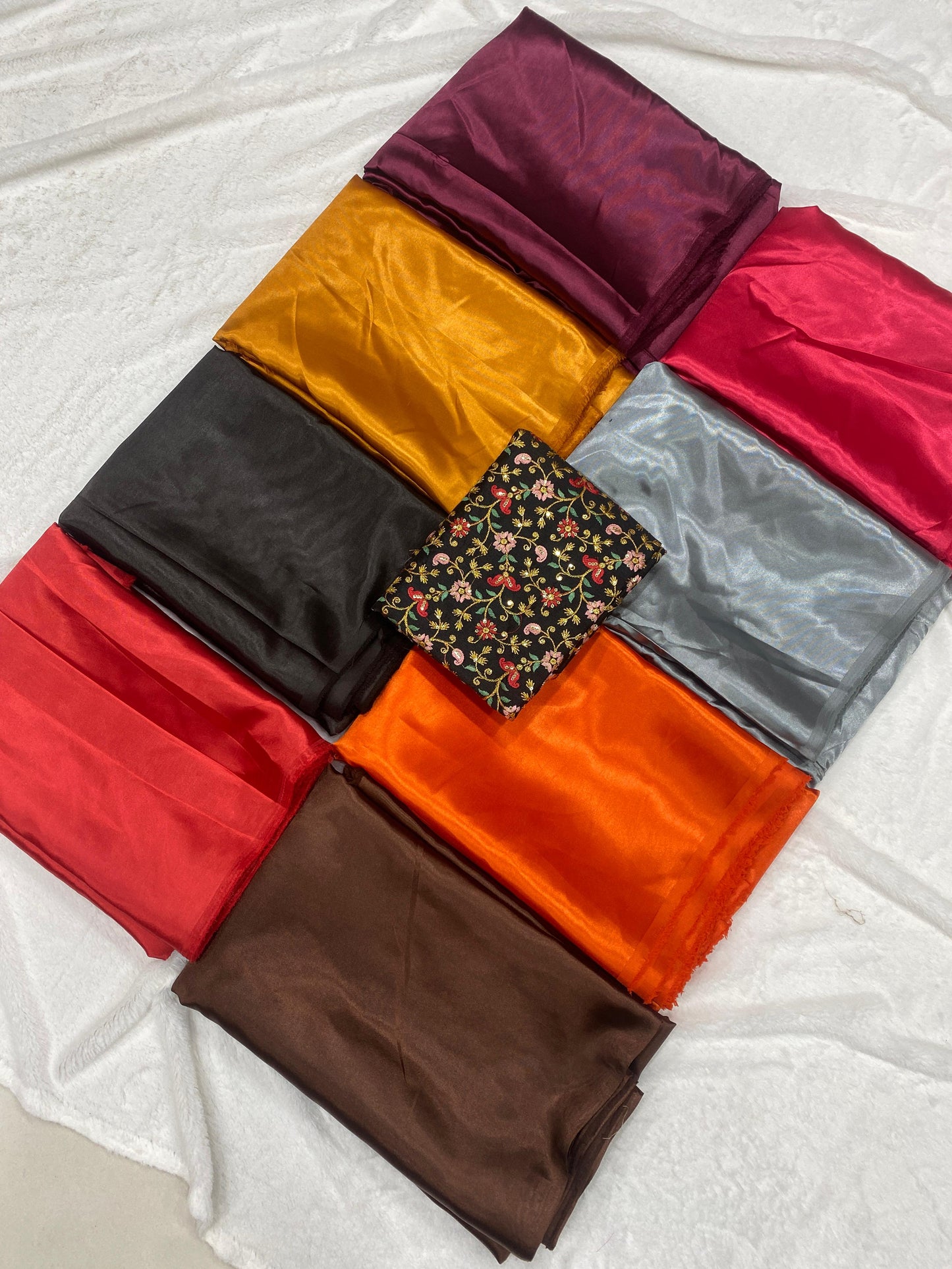 Plain Satin Silk Party Wear Saree with Embroidered Work Blouse